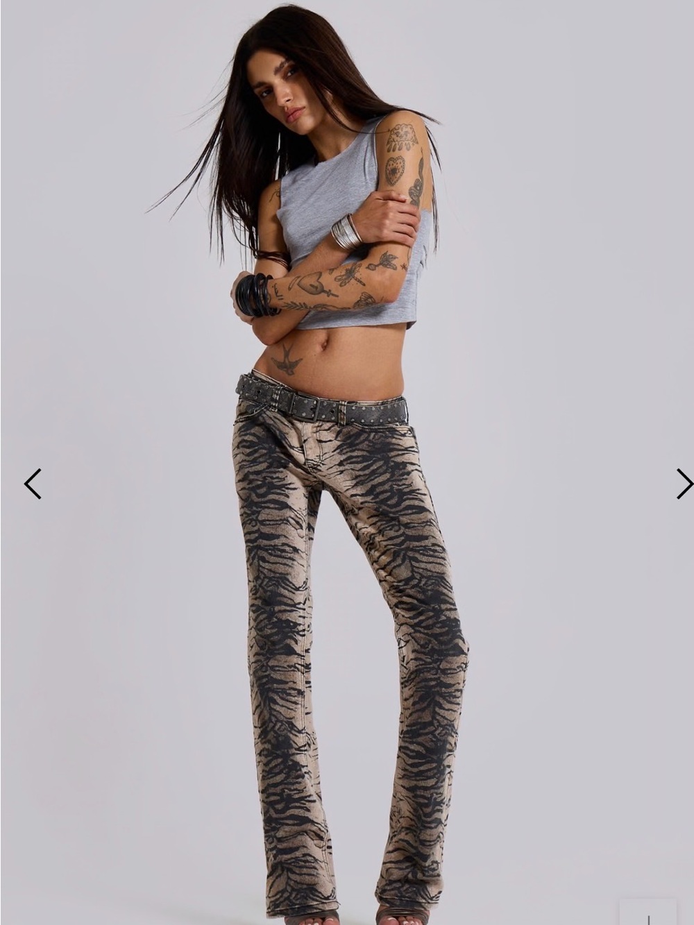Jaded London- Leona Bootcut Cooper Jeans in Tiger - Picture 1 of 4